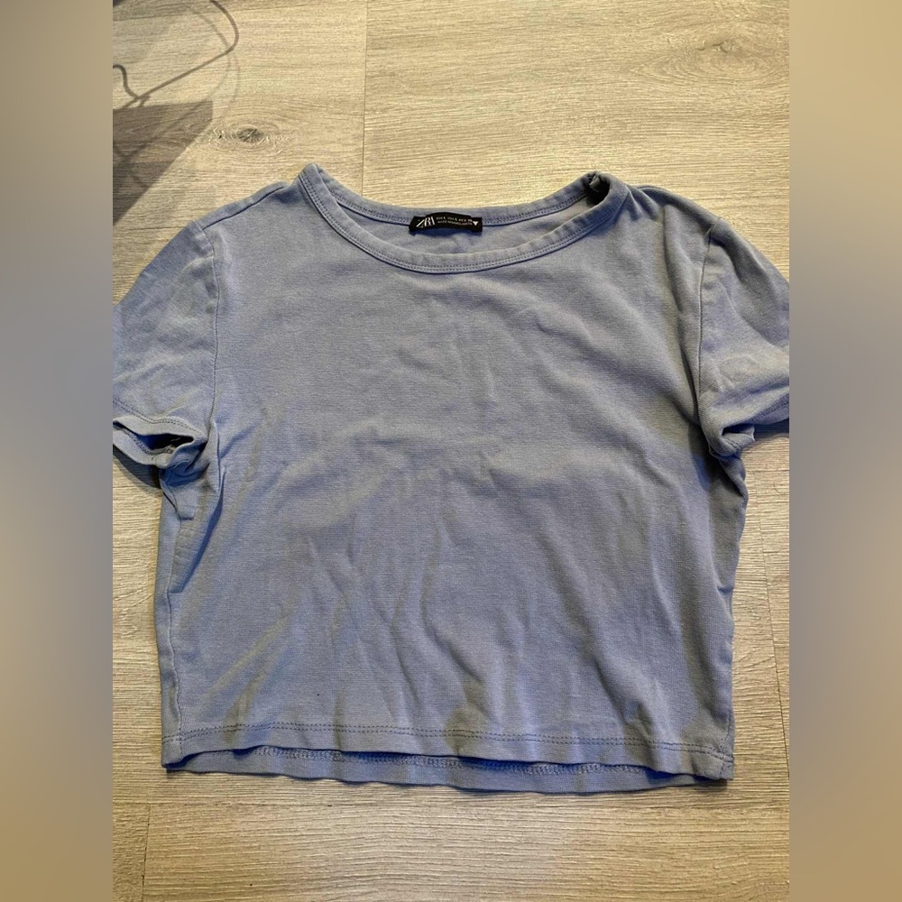 Zara Light Blue Crop Top